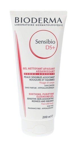 BIODERMA Sensibio DS+ Cleansing Gel żel oczyszczający do twarzy dla kobiet 200ml (do skóry podrażnionej) Bioderma