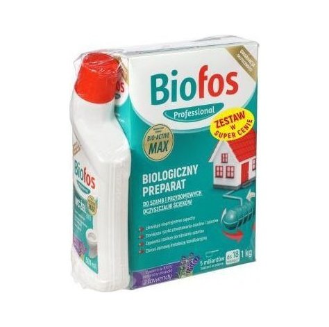 Biofos biologiczny preparat do szamb i oczyszczalni 1 kg + BIO Żel do WC 500 ml Inco Biofos