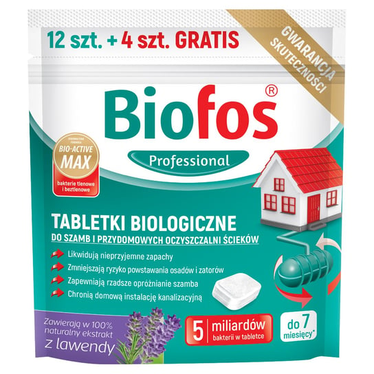 Biofos Professional Tabletki Biologiczne Do Szamb I Oczyszczalni Ścieków 320 G (16 Pieces) Biofos