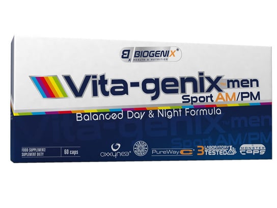 Biogenix, Vita-genix men Sport AM/PM Monster, 60 kapsułek Biogenix