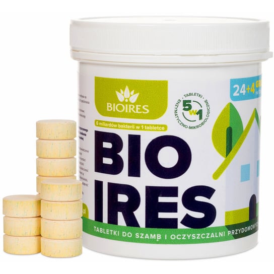 Bioires - Tabletki biologiczne 24+4 PREPARAT do szamb i oczyszczalni 5w1 Eko-Mar