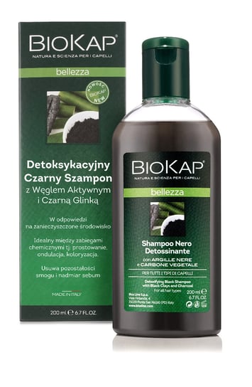 Biokap Bellezza, detoksykacyjny czarny szampon, 200 ml BIOS LINE