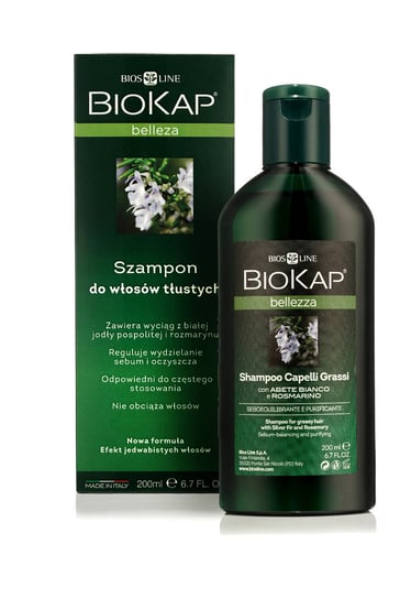 Biokap Bellezza, szampon do włosów tlustych, 200 ml BIOS LINE