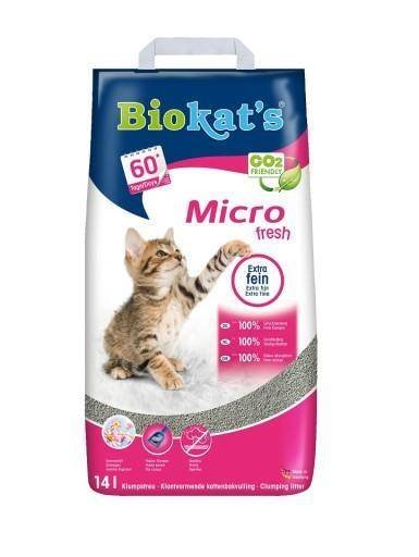 BIOKAT'S Micro Fresh 14 l - Drobny żwirek bentonitowy kwiatowy dla kotów 14 l Inny producent