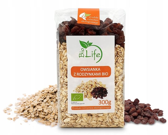 Biolife Płatki Owsiane z Rodzynkami Bio 300g BioLife