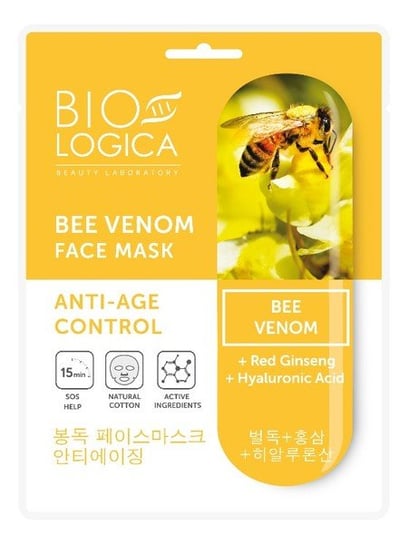 Biologica, Bee Venom, maska do twarzy w płachcie z jadem pszczelim Pielęgnacja Anti-Age, 1 szt. Biologica
