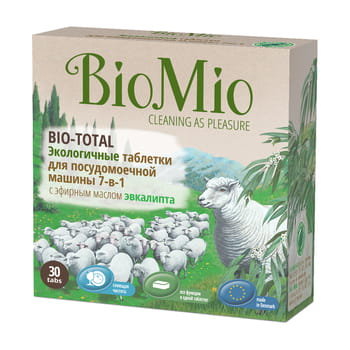 Biomio Ekologiczne Tabletki Do Zmywarek 7-W-1 Bio-Total Z Olejkiem Z Eukaliptusa 30 Tabletek X 20G 600G BioMio