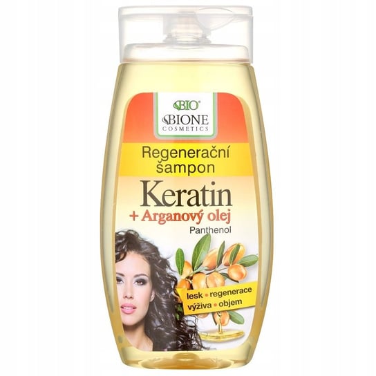Bione Cosmetics Keratin Argan szampon regenerujący do nabłyszczania i zmiękczania włosów  260ml Bione Cosmetics
