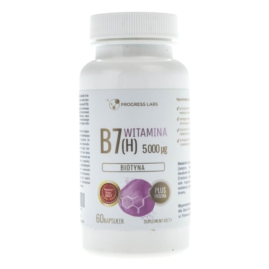 Biotyna Witamina B7 (H) 5000 µg PROGRESS LABS, Suplement diety, 60 kaps. Progress Labs