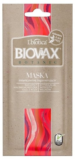 BIOVAX Botanic Maska intensywnie regenerująca Malina Moroszka i Baicapil - 20 ml LBIOTICA / BIOVAX