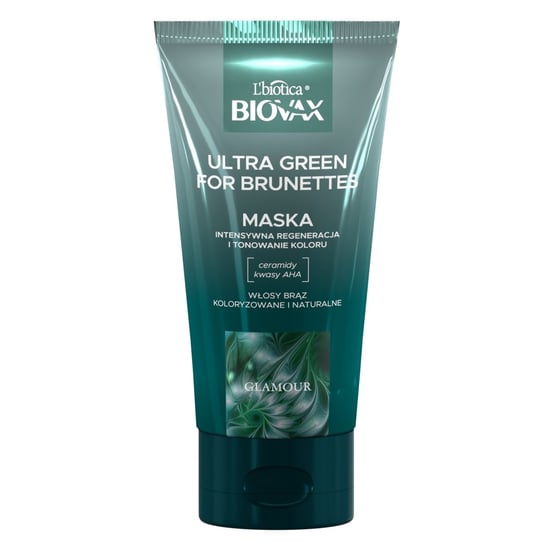 Biovax, Glamour Ultra Green For Brunettes, Maska do włosów dla brunetek, 150 ml Biovax