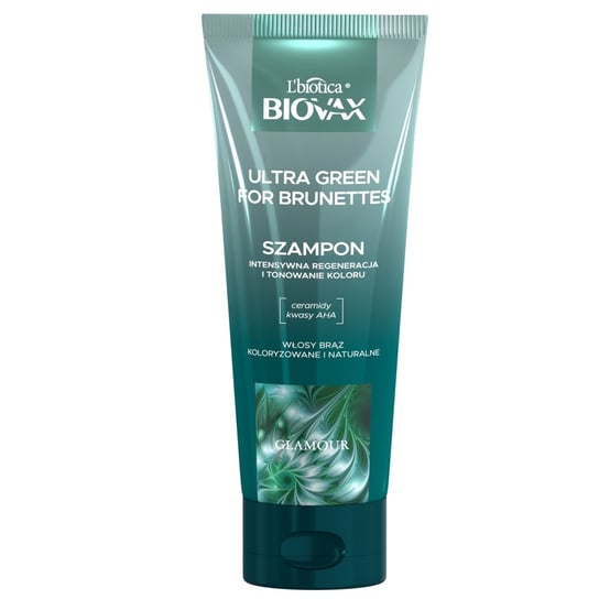 Biovax, Glamour Ultra Green For Brunettes, Szampon do włosów dla brunetek, 200 ml Biovax