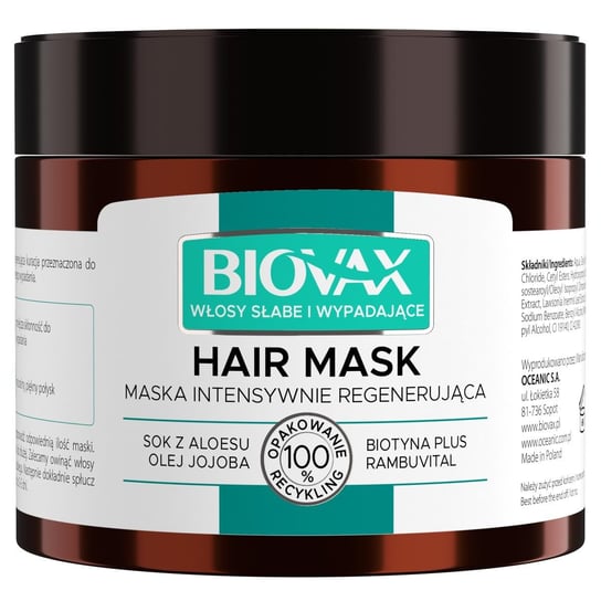 BIOVAX Maseczka do włosów słabych ze skłonnością do wypadania - 250 ml LBIOTICA / BIOVAX