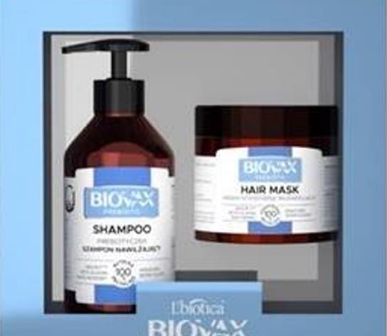 Biovax Prebiotic zestaw kosmetyków: prebiotyczny szampon nawilżający + maska intensywnie regenerująca, 200 ml + 250 ml Biovax