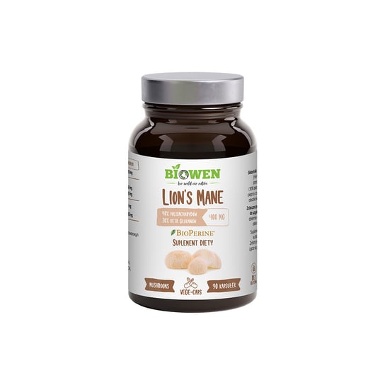 Biowen, ekstrakt z grzybów Lion’s Mane  400 mg, 90 kapsułek Hempking