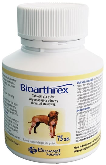 BIOWET Bioarthrex - tabletki wspomagające odnowę chrząstki stawowej 75 tabl. Biowet