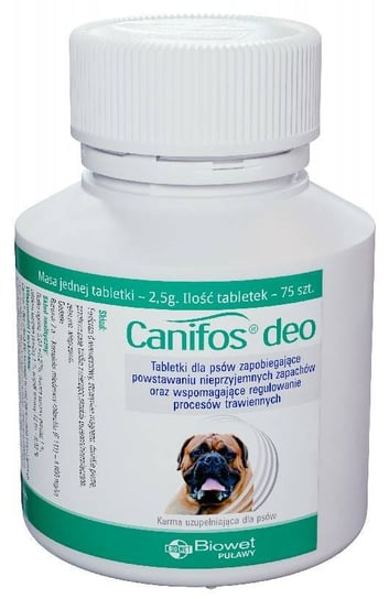BIOWET Canifos DEo- tabletki dla psów zapobiegające powstawaniu nieprzyjemnych zapachów 75 tabl. Biowet