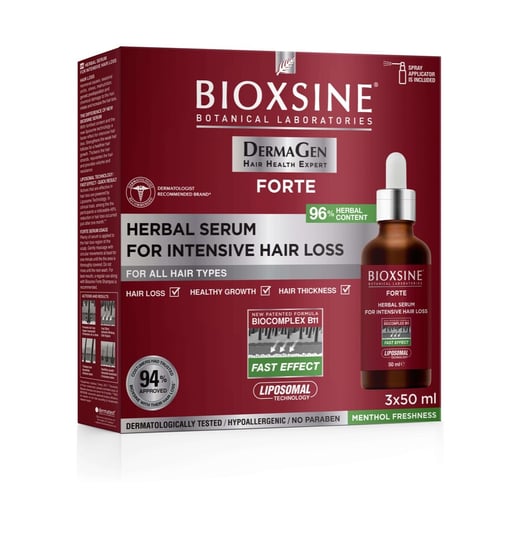 Bioxsine DermaGen Forte Serum przeciw wypadaniu włosów, 3 x 50 ml Biota Pharma