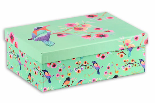 Birds & Flowers, Pudełko prezentowe, seledynowo-różowe, rozmiar L Empik