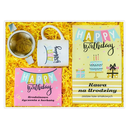 Birthdaybox Urodzinowe Życzenia  - Kawa, Herbata, Kubek I Zaparzacz To Idealna Kompozycja Prezentowa Dla Najbliższych Na Różne Okazje Np. Urodziny Cup&You