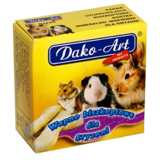 Biszkoptowa kostka mineralno-wapienna dla królika i gryzoni DAKO-ART, 40 g Dako-Art