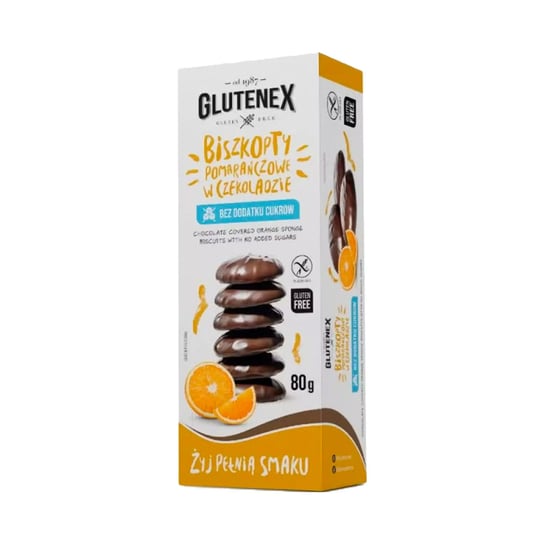 Biszkopty pomarańczowe w czekoladzie 80g Glutenex GLUTENEX