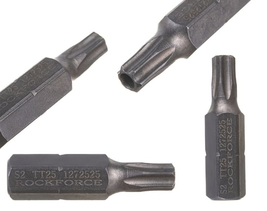 Bit końcówka głowica do wkrętarki klucza TORX T25Hx1/4" L-25mm z otworem ROCKFORCE Rock Force