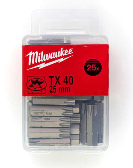 Bit Zestaw bitów TX40 (25 szt.) dł. 25 mm MILWAUKEE Milwaukee