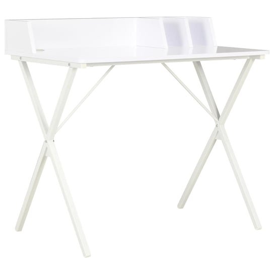 Biurko dla dzieci nowoczesne białe 80 cm vidaXL z nadstawką nad biurko vidaXL
