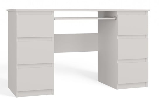 Biurko dla dzieci tradycyjne białe 130 cm Topeshop Kuba z półką na klawiaturę Topeshop