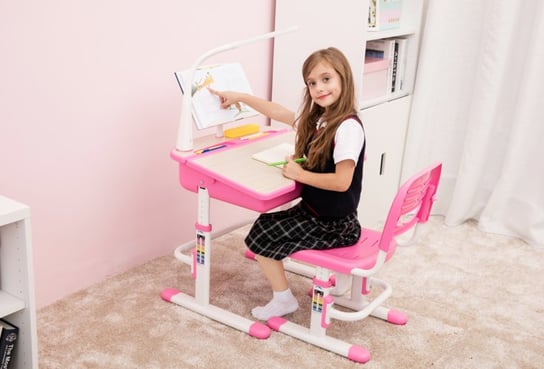 Biurko dla przedszkolaka różowe 66,4 cm VIPACK Comfortline z regulacją wysokości VIPACK