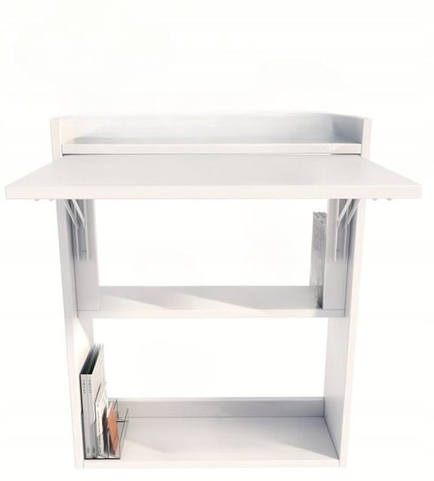 Biurko do gabinetu rozkładane białe 70 cm MATKAM z szafką MATKAM