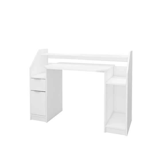 Biurko do gabinetu tradycyjne białe 123 cm ML-DESIGN z szufladami ML-DESIGN