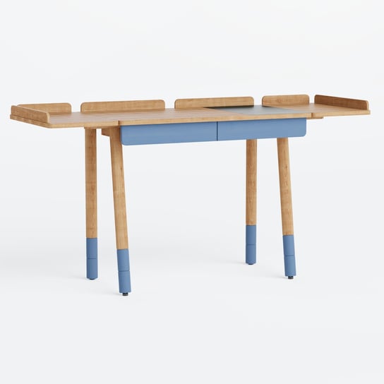Biurko dziecięce, drewniane z dostawkami Rise, niebieskie/Borcas borcas