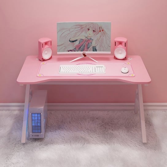 Biurko młodzieżowe gamingowe różowe 110 cm Hedo Hedo