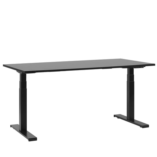 Biurko regulowane elektrycznie 160 x 72 cm czarne DESTIN II Beliani