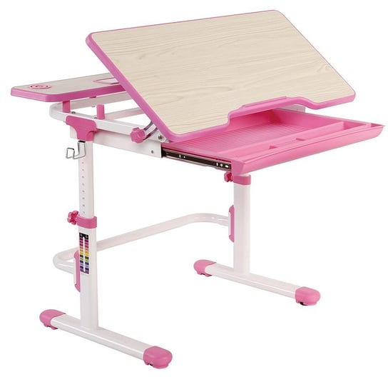 Biurko Różowe/Białe REGULOWANE dla Dziewczynki Fun Desk