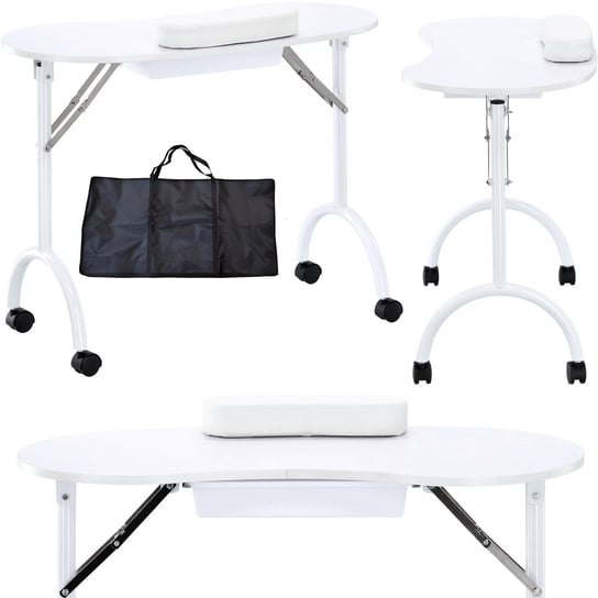 Biurko składany stolik kosmetyczny do manicure mobilny biały CB-9001 ENZO