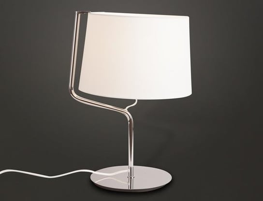 Biurkowa LAMPKA stołowa CHICAGO T0030 Maxlight klasyczna LAMPA abażurowa do sypialni biała MaxLight