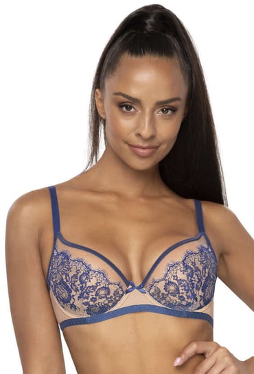 Biustonosz miękki beżowo- granatowy Frances M-3804/2-70C MAT Lingerie