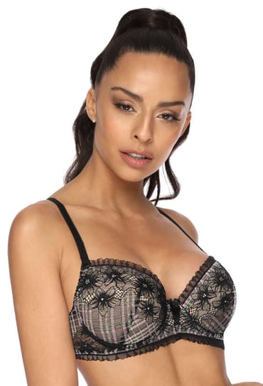 Biustonosz push-up czarno-kolorowy Lissy M-3308/11-80D MAT Lingerie