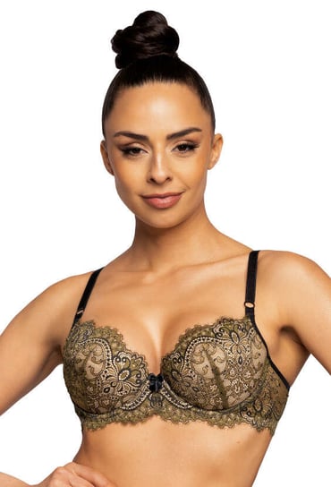 Biustonosz push-up khaki-czarny Chelsea M-3703/11-65E MAT Lingerie