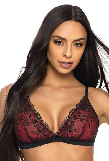 Biustonosz trójkątny miękki czarno-czerwony Percy M-3530/0-80A MAT Lingerie