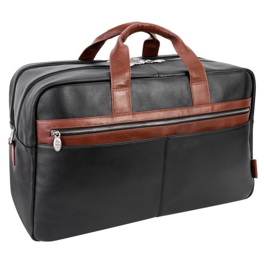 Biznesowa męska torba skórzana na laptopa Wellington 21" kolor czarno brązowy KEMER