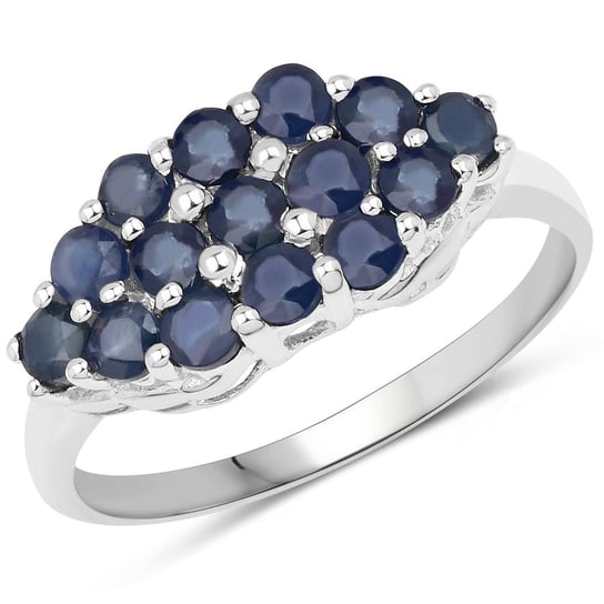 Biżuteria Prana, Pierścionek srebrny z 15 naturalnymi szafirami niebieskimi, rozmiar 13 Biżuteria Prana