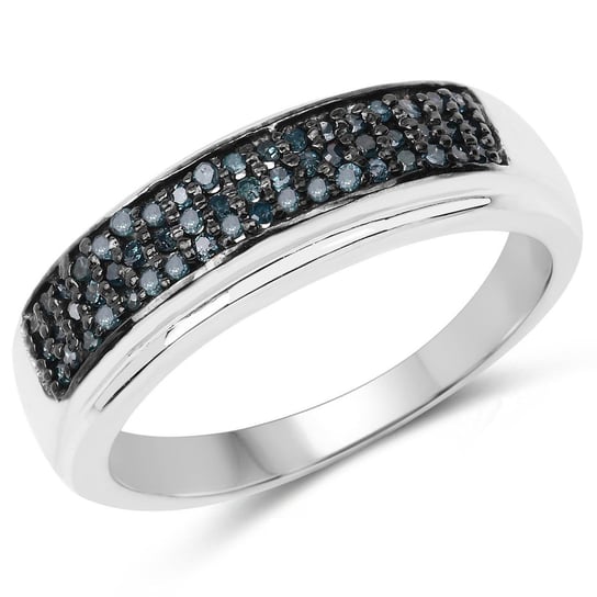 Biżuteria Prana, Pierścionek srebrny z 54 naturalnymi niebieskimi diamentami, rozmiar 20 Biżuteria Prana
