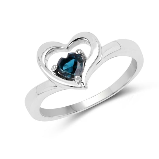 Biżuteria Prana, Pierścionek srebrny z naturalnym topazem niebieskim London Blue, rozmiar 15 Biżuteria Prana