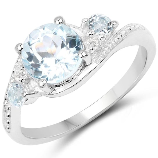 Biżuteria Prana, Pierścionek srebrny z topazami niebieskimi i kryształami górskimi, rozmiar 15 Biżuteria Prana