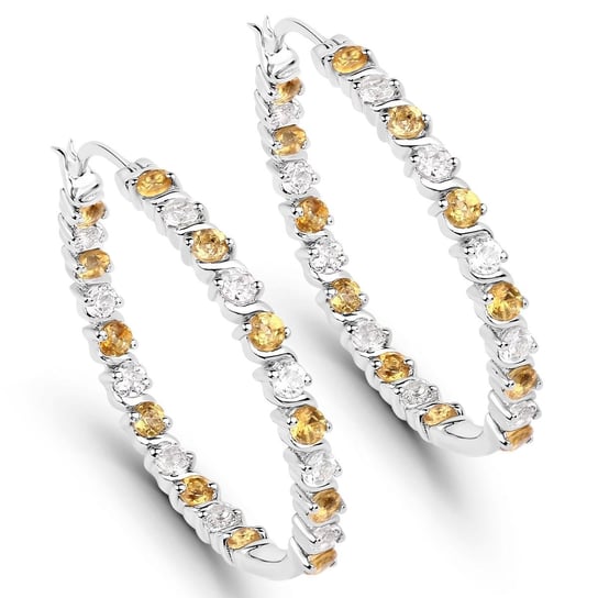 Biżuteria Prana, Srebrne kolczyki z naturalnymi cytrynami i kryształami górskimi, 3,16 ct Biżuteria Prana
