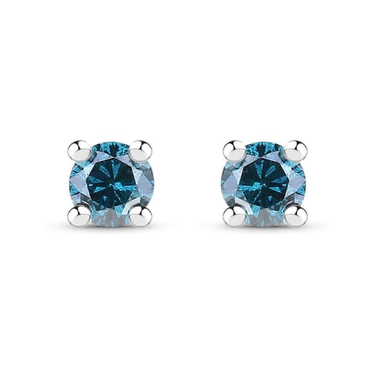 Biżuteria Prana, Srebrne kolczyki z naturalnymi niebieskimi diamentami, 0,18 ct Biżuteria Prana